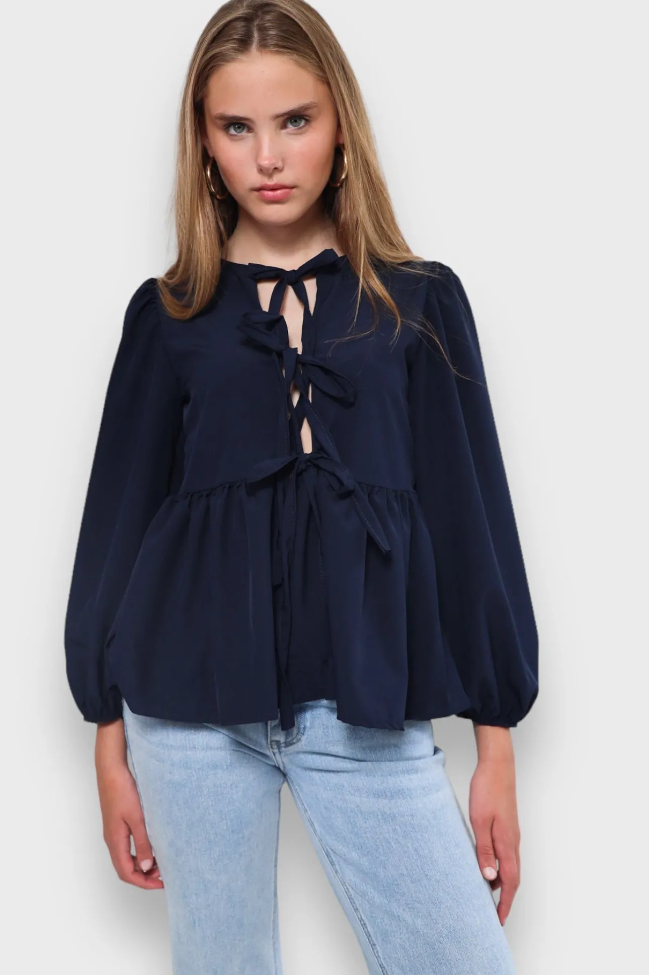 Blouses>Meet Me There Angel Blouse Navy