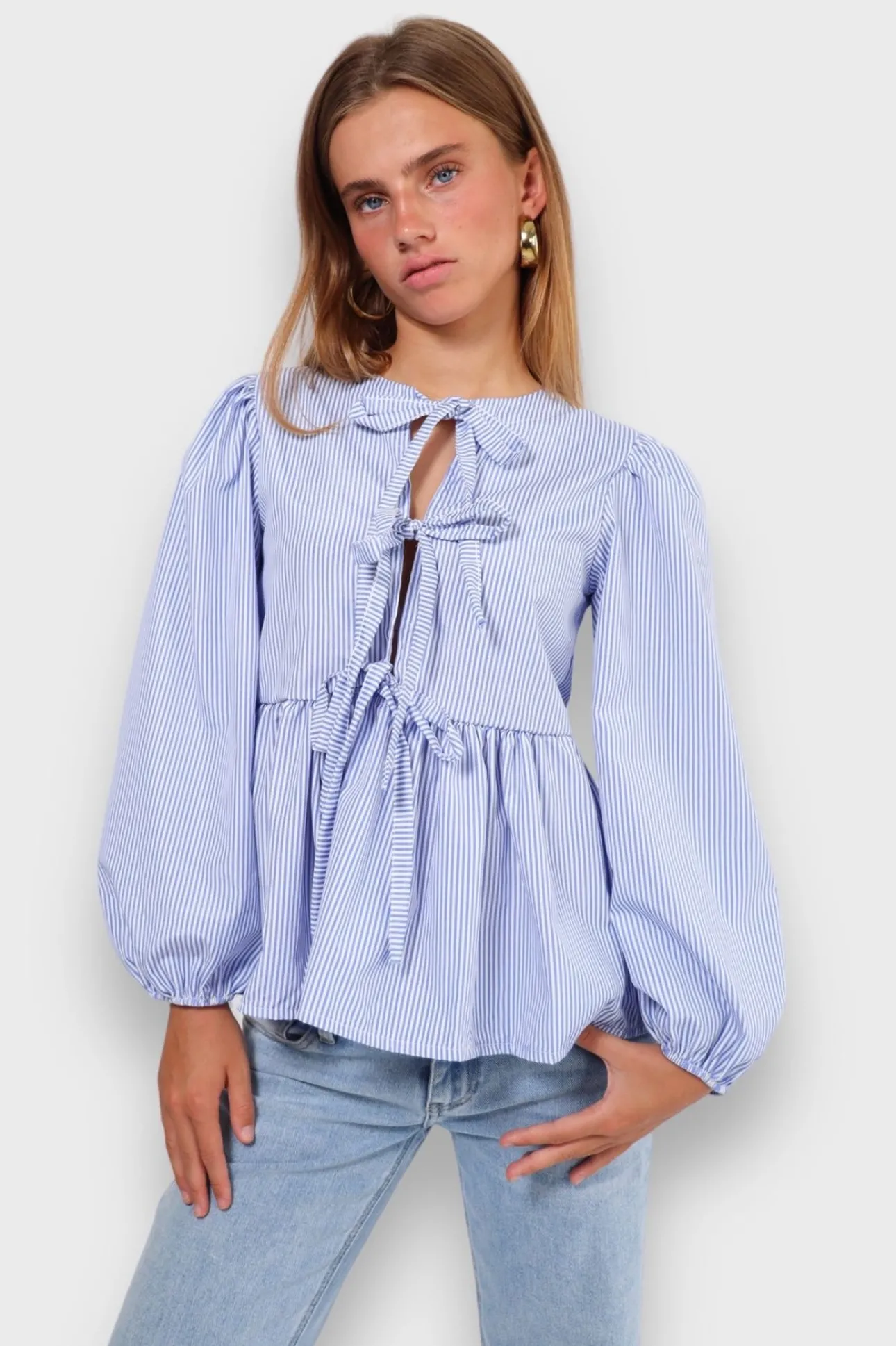 Blouses>Meet Me There Angel Blouse Striped