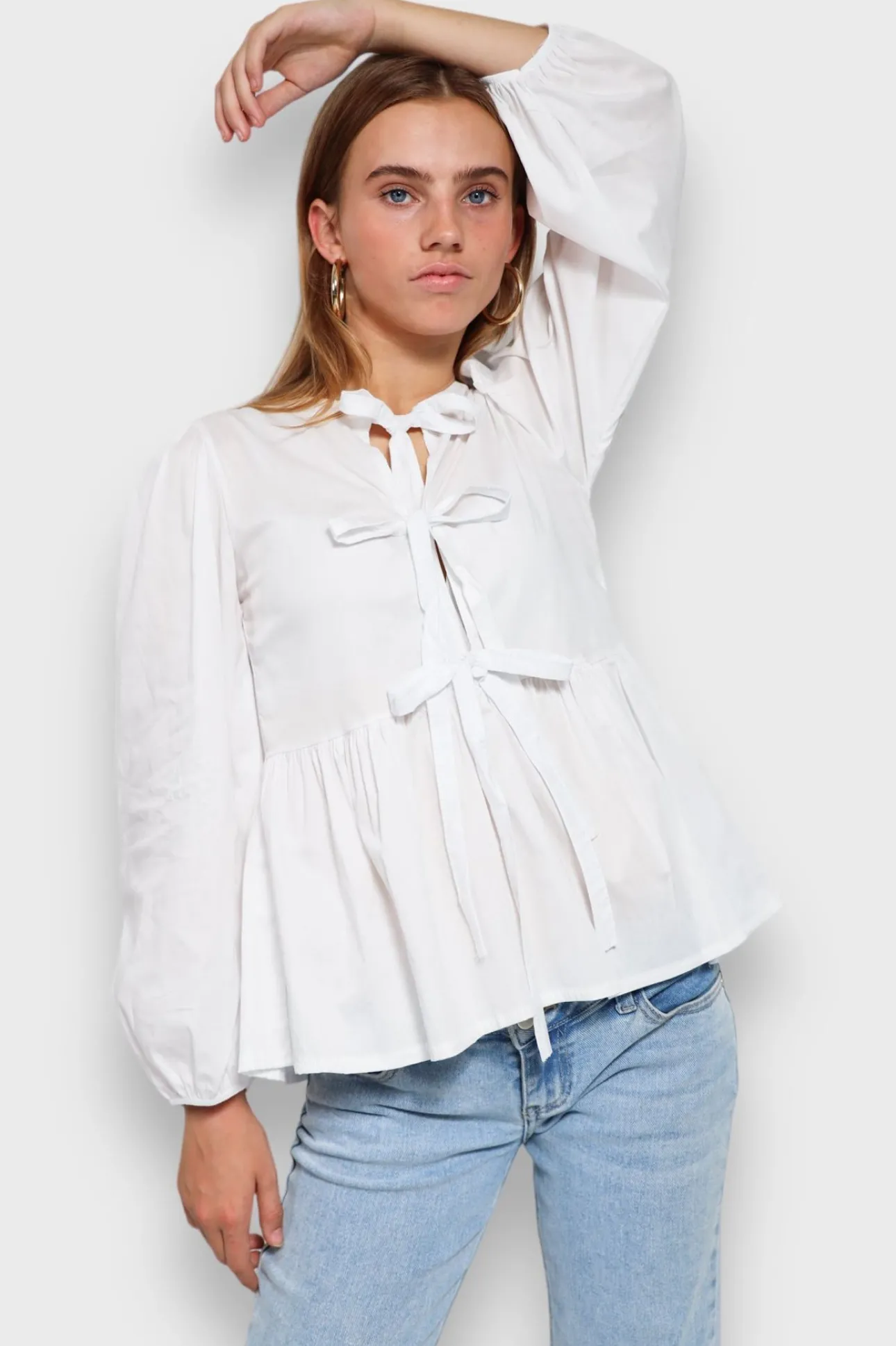 Blouses>Meet Me There Angel Blouse White