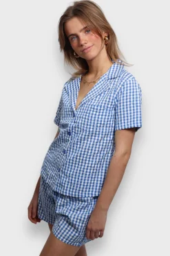 Loungewear>Meet Me There Check Pyjama Blue