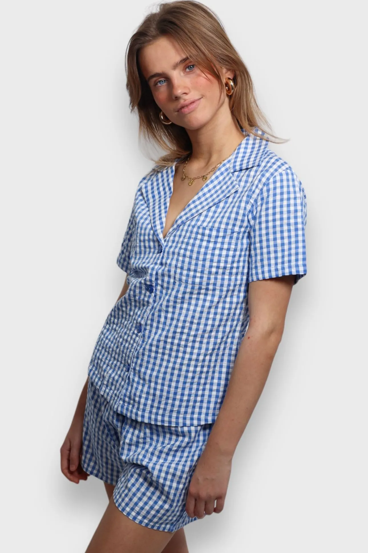 Loungewear>Meet Me There Check Pyjama Blue