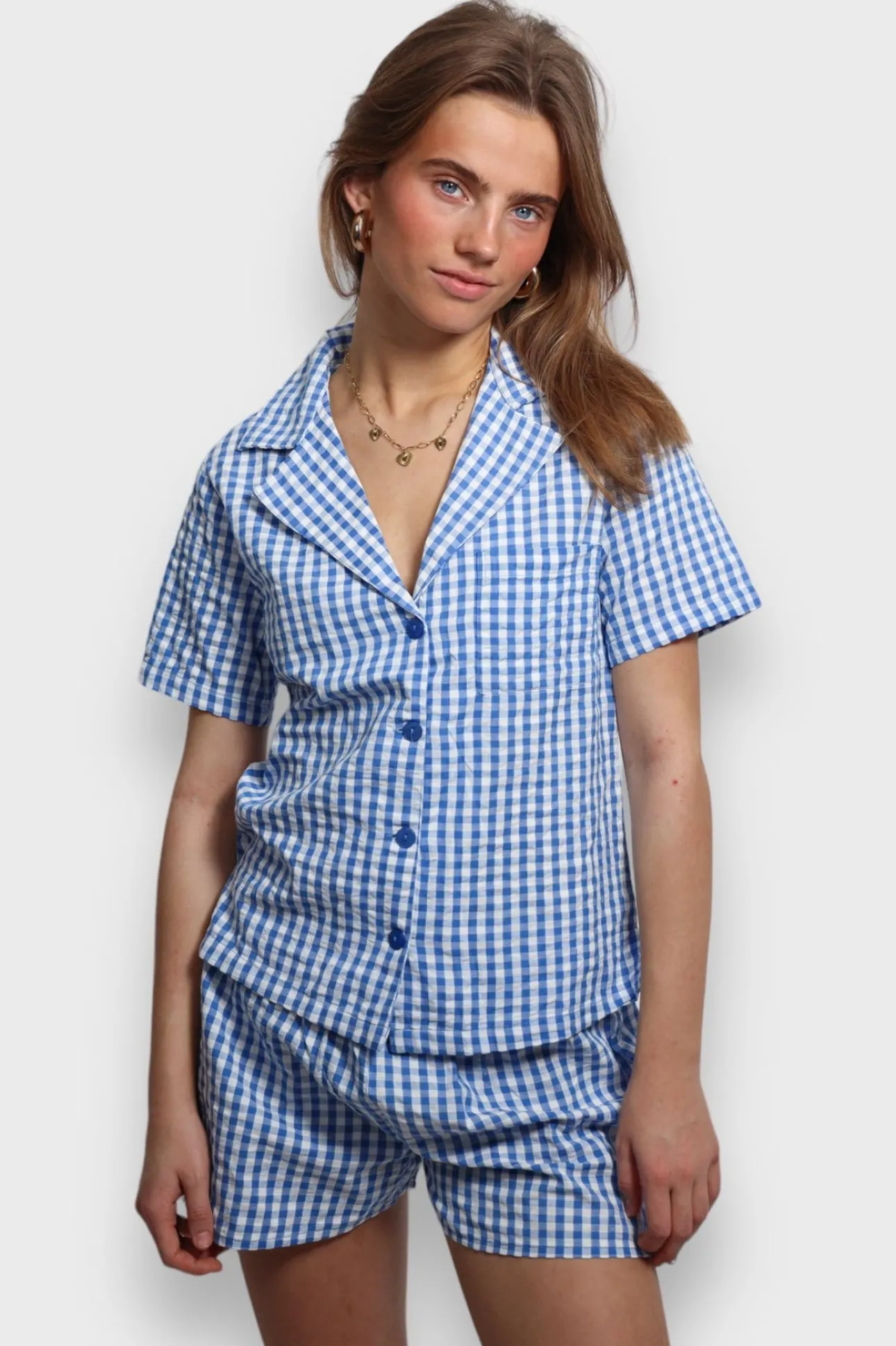 Loungewear>Meet Me There Check Pyjama Blue