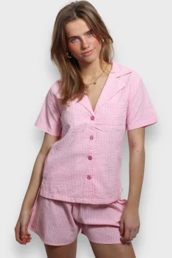 Loungewear>Meet Me There Check Pyjama Pink