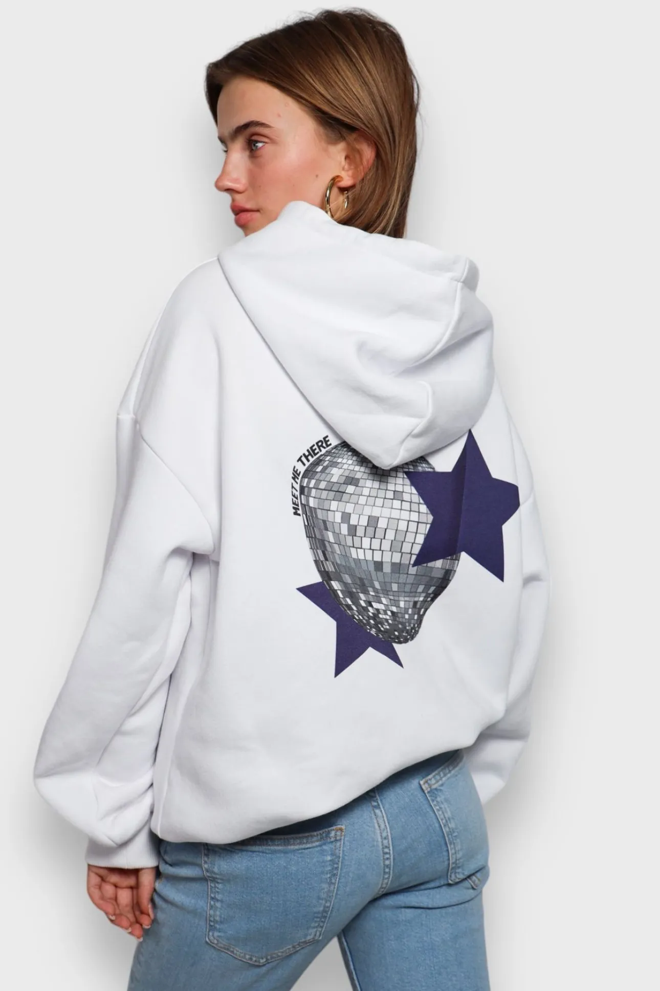 Hoodies En Sweaters>Meet Me There Disco Hoodie White