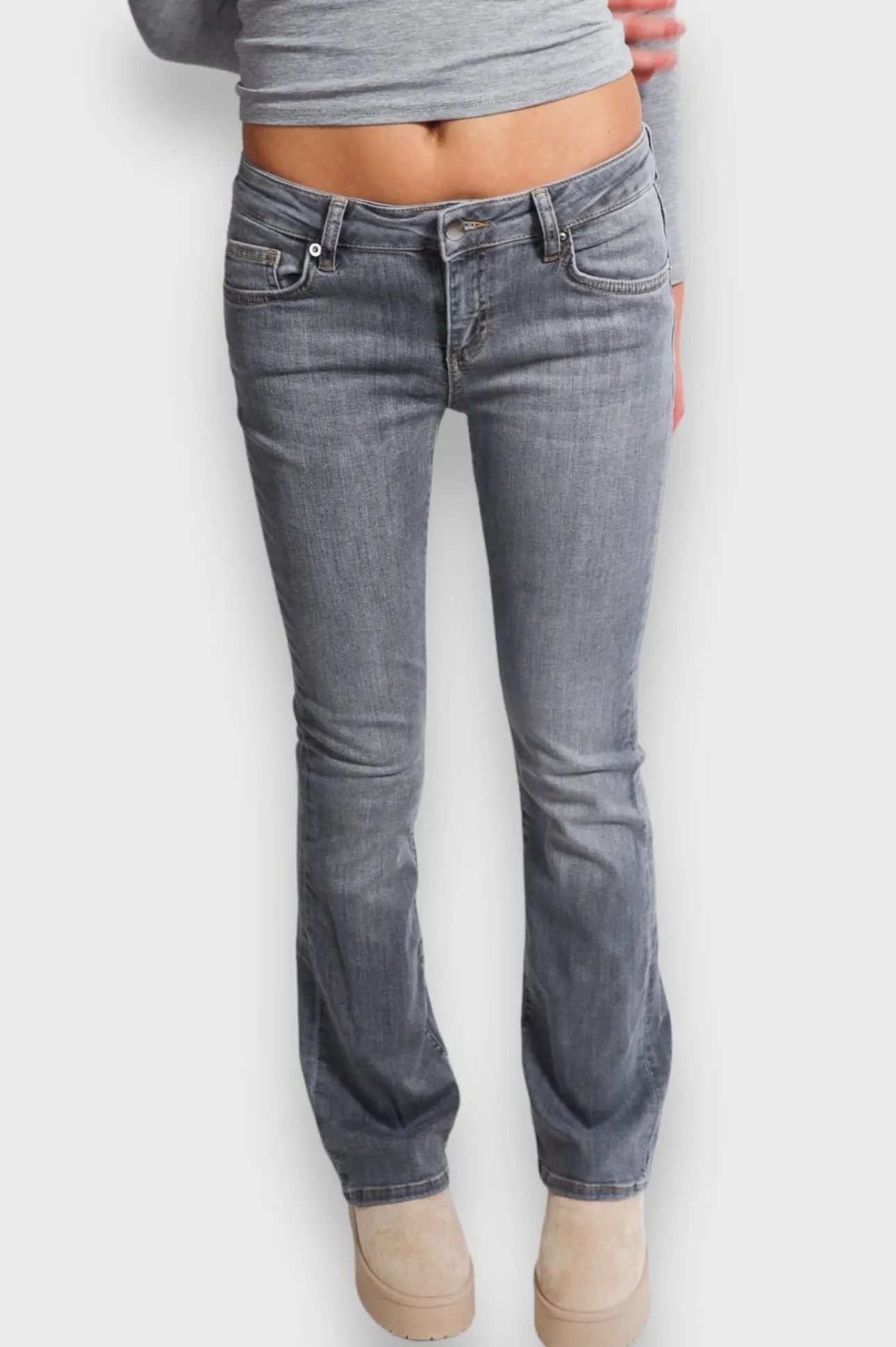 Pantalon>Meet Me There Flared Low Waist Jeans Grey