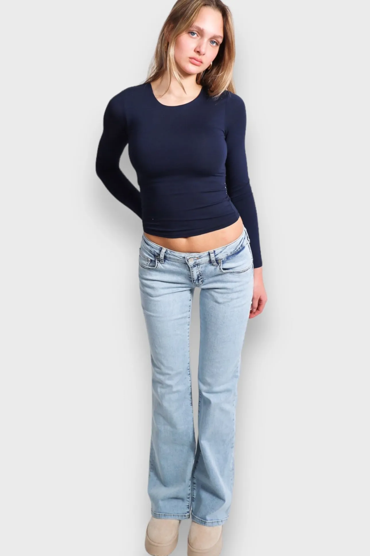 Pantalon>Meet Me There Flared Low Waist Jeans Light Blue