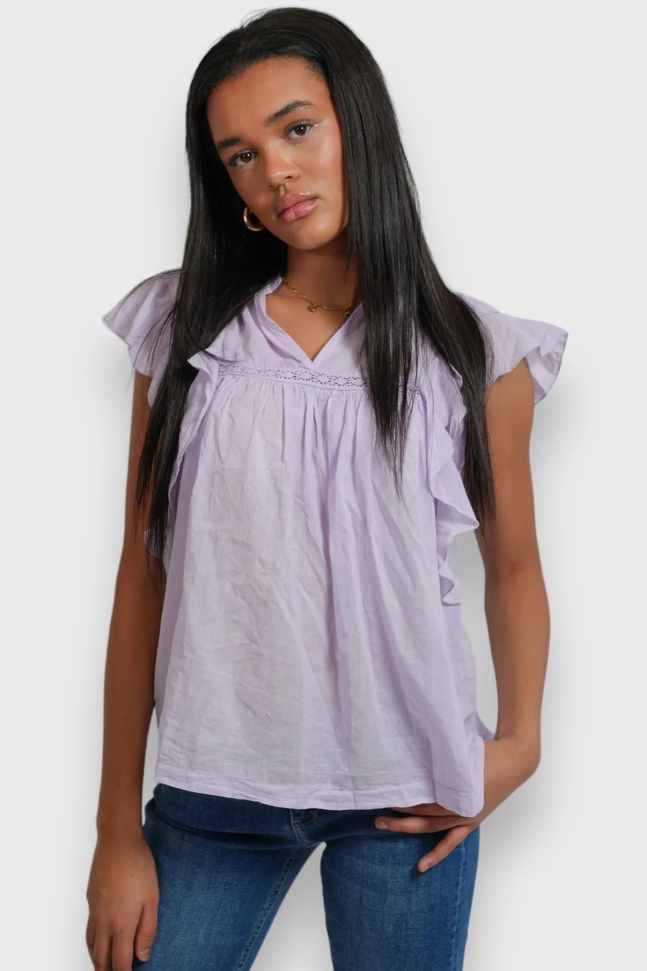 Blouses>Meet Me There Flora Blouse Lila