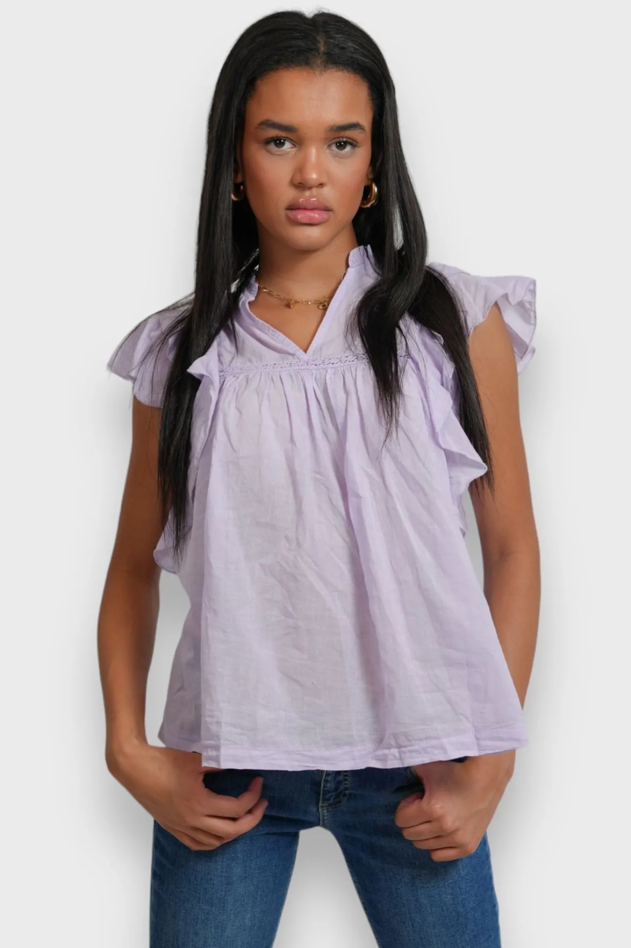 Hauts>Meet Me There Flora Blouse Lila