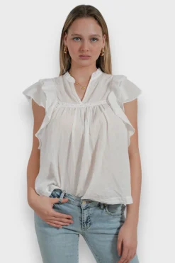 Blouses>Meet Me There Flora Blouse White