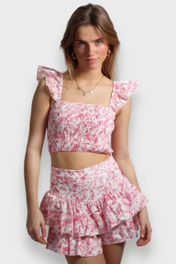 Jupes>Meet Me There Flower Skirt Pink