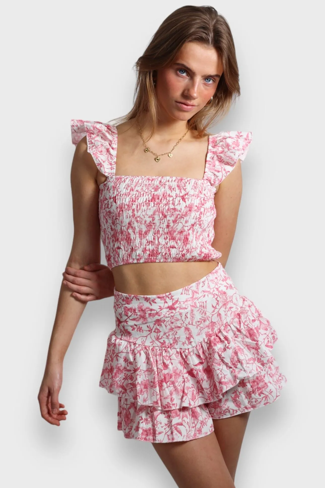 Hauts>Meet Me There Flower Top Pink