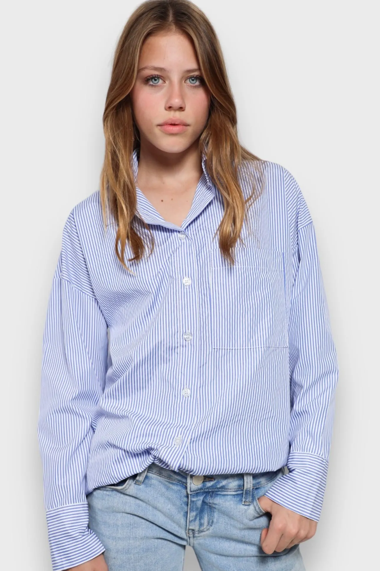 Hauts>Meet Me There Get Cozy Blouse Blue