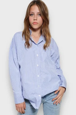 Hauts>Meet Me There Get Cozy Blouse Blue