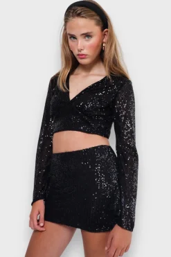 Blouses>Meet Me There Glimmer Blouse Black