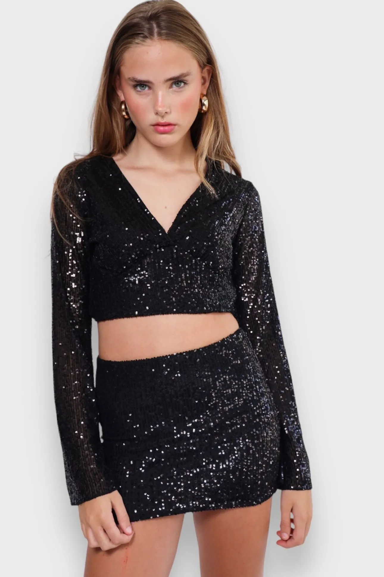 Blouses>Meet Me There Glimmer Blouse Black