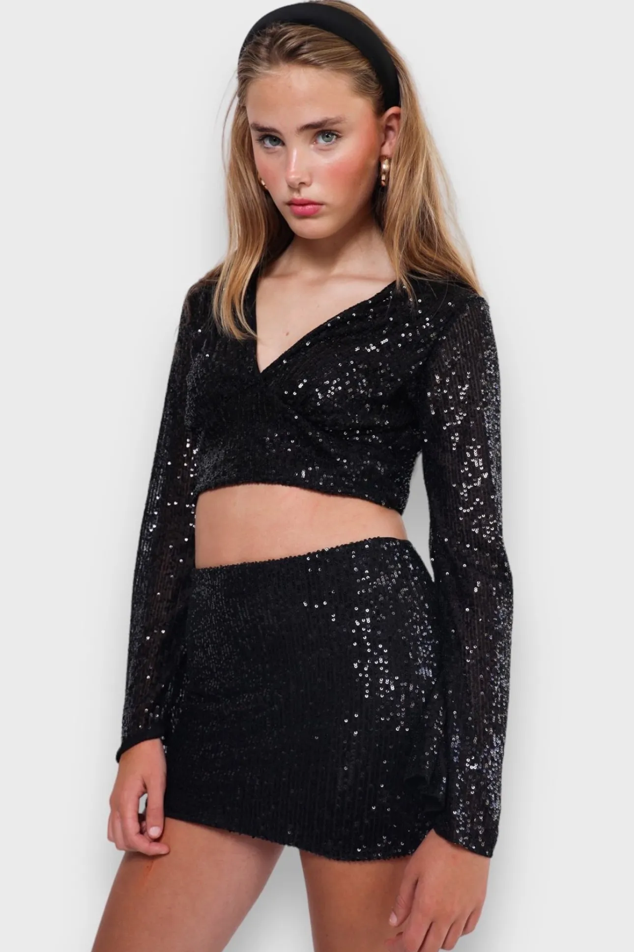 Hauts>Meet Me There Glimmer Blouse Black