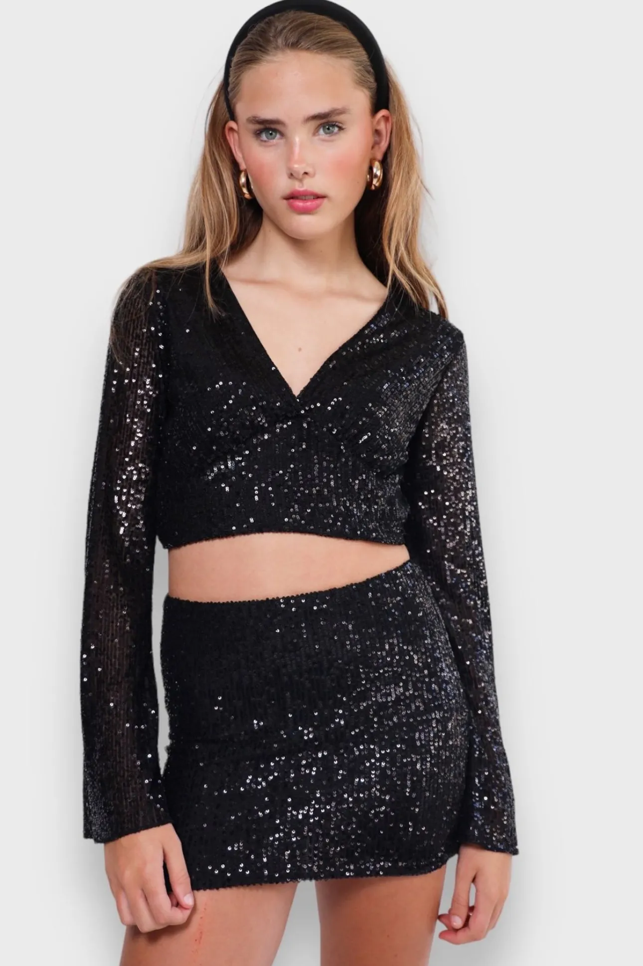 Hauts>Meet Me There Glimmer Blouse Black