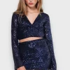 Blouses>Meet Me There Glimmer Blouse Navy