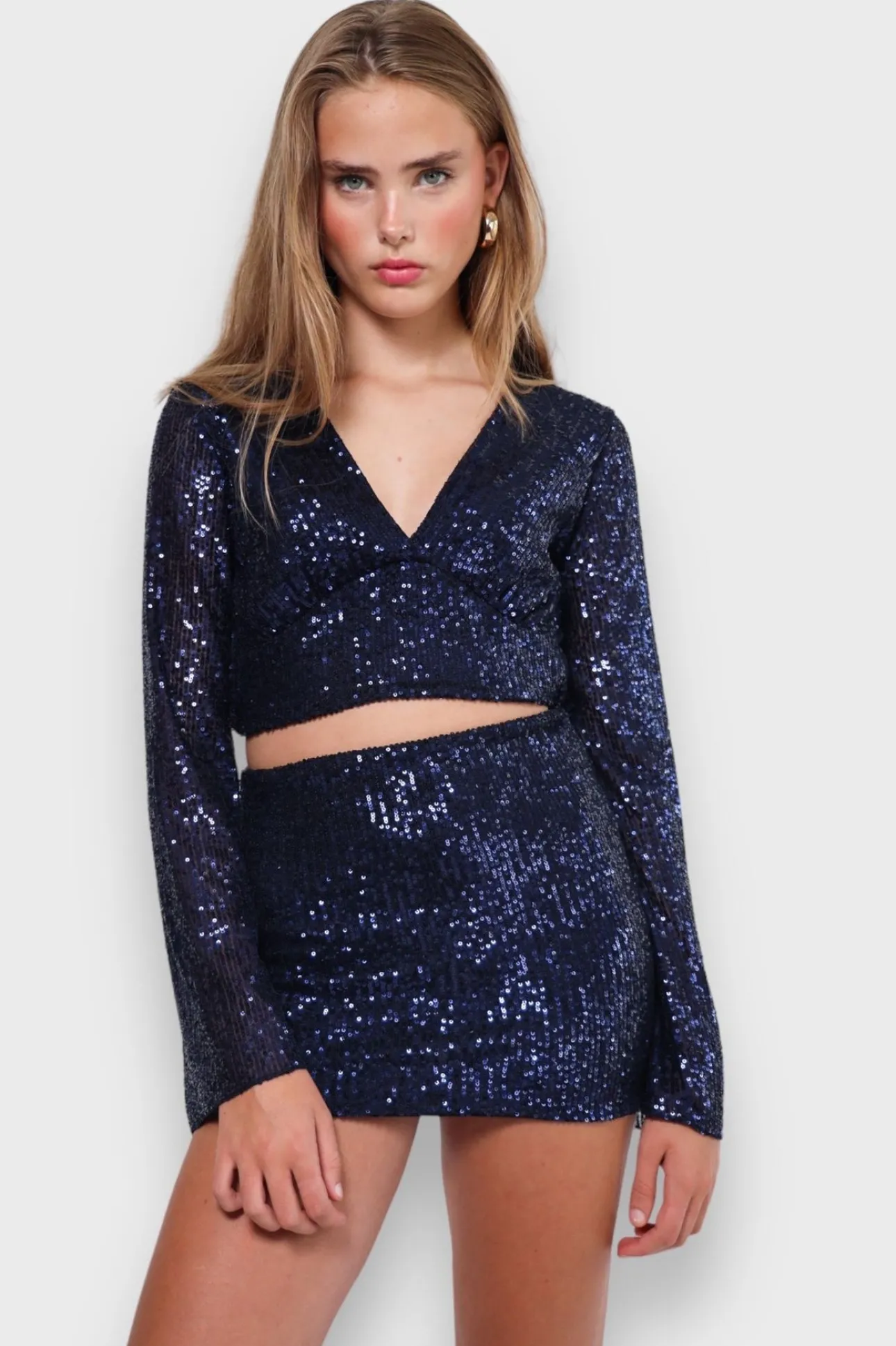Blouses>Meet Me There Glimmer Blouse Navy