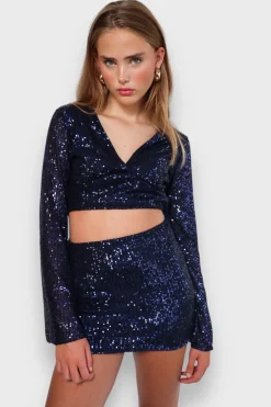 Blouses>Meet Me There Glimmer Blouse Navy