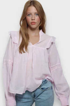 Blouses>Meet Me There Glory Blouse Baby Pink