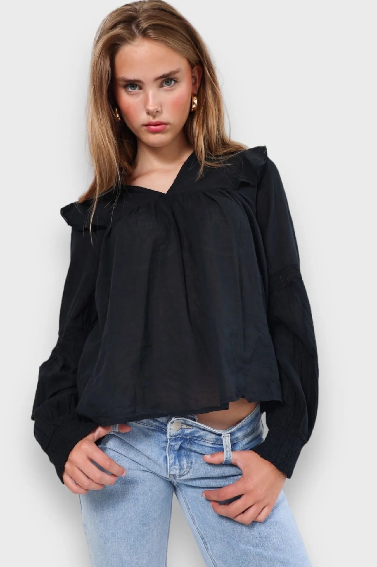 Blouses>Meet Me There Glory Blouse Black