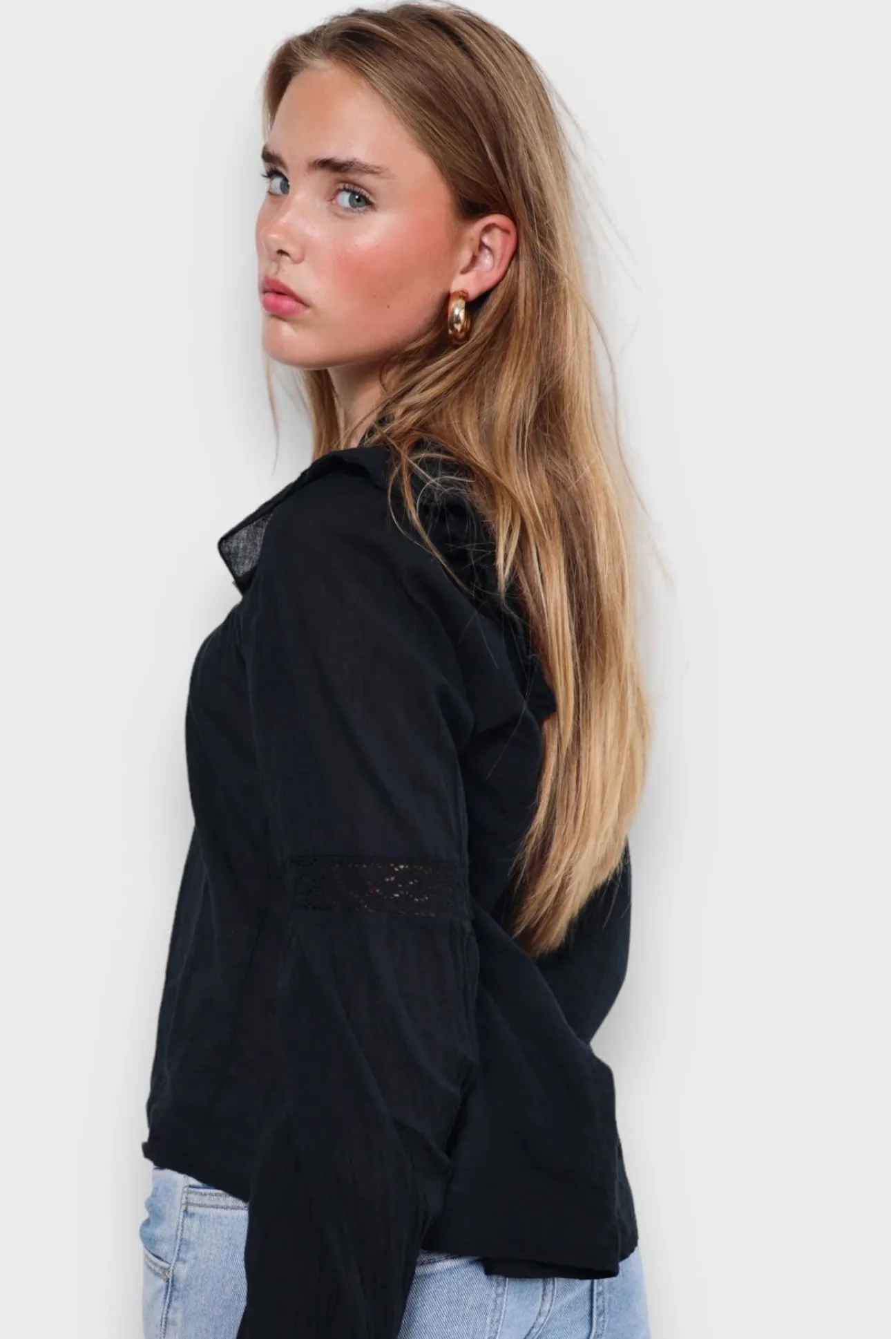 Hauts>Meet Me There Glory Blouse Black