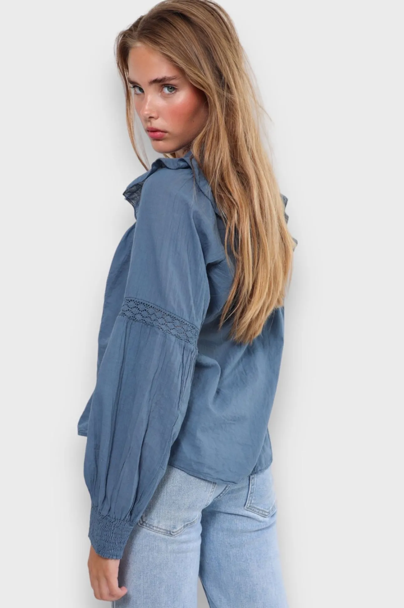 Hauts>Meet Me There Glory Blouse Blue