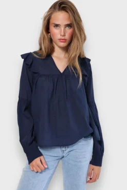 Hauts>Meet Me There Glory Blouse Navy