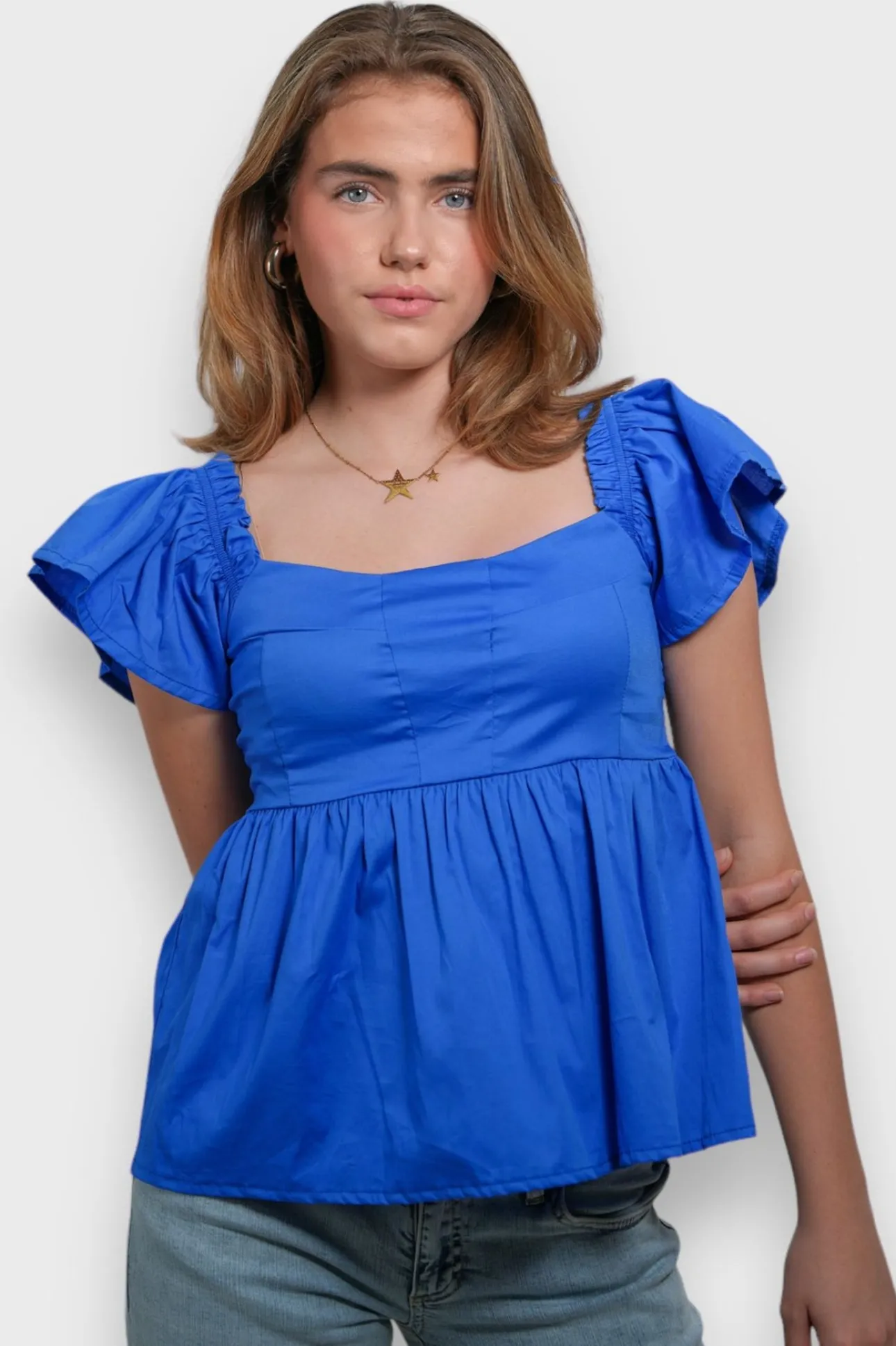 Hauts>Meet Me There June Blouse Cobalt