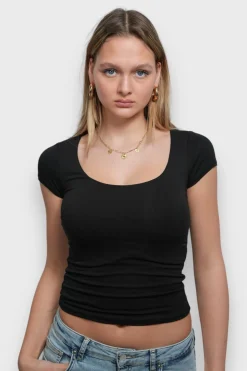 Hauts>Meet Me There Lola Top Black