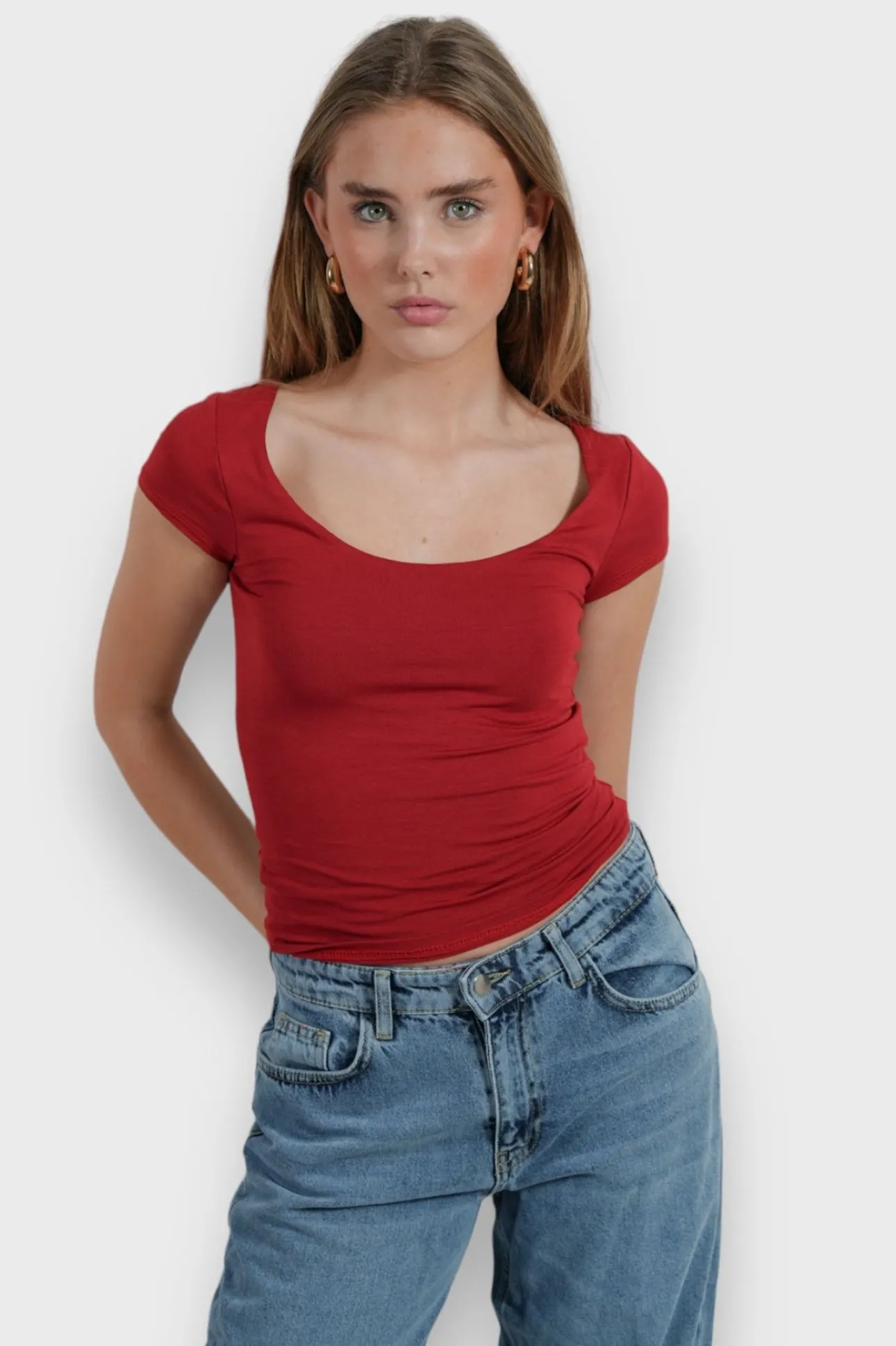 Hauts>Meet Me There Lola Top Red
