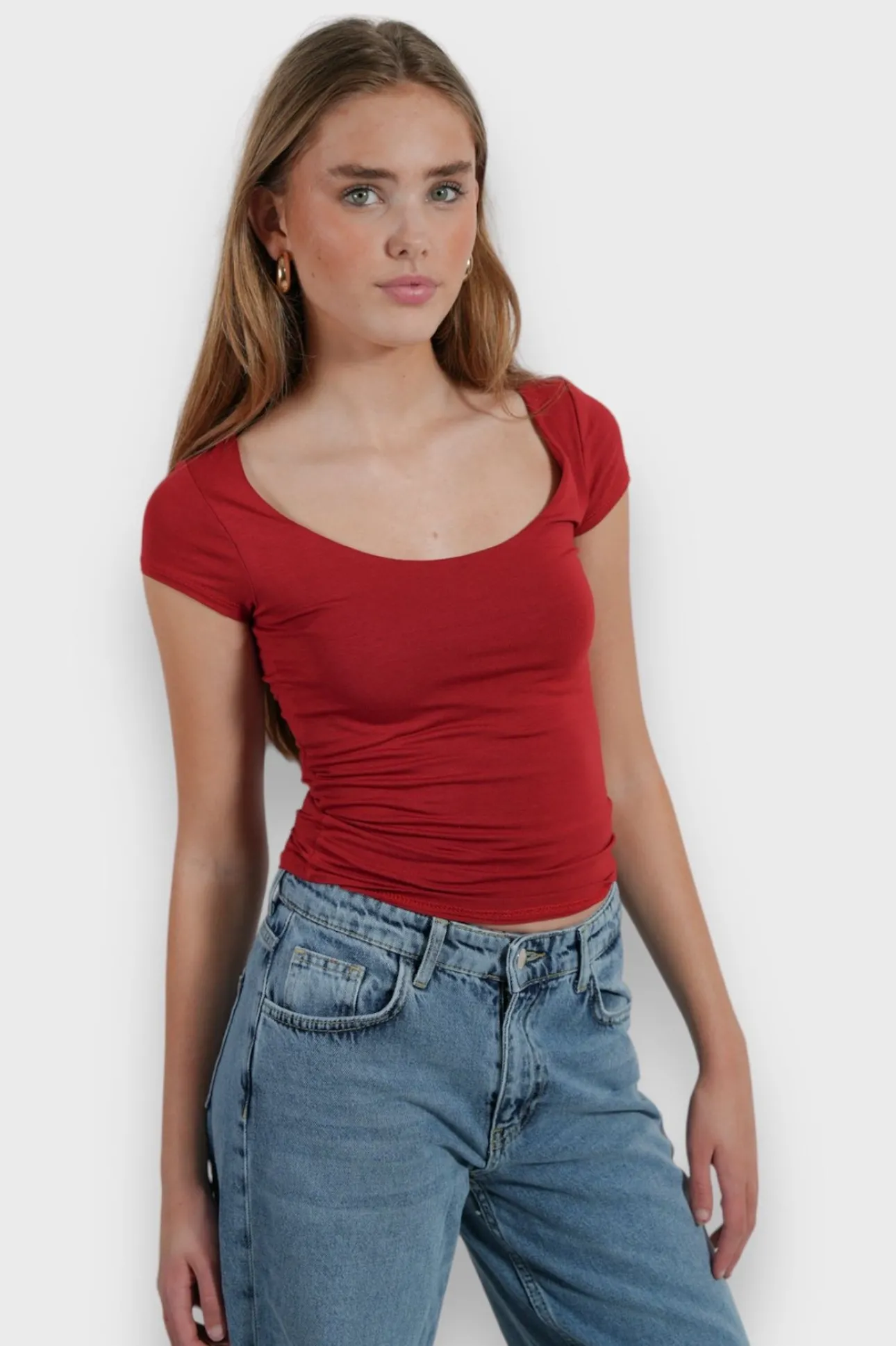Hauts>Meet Me There Lola Top Red