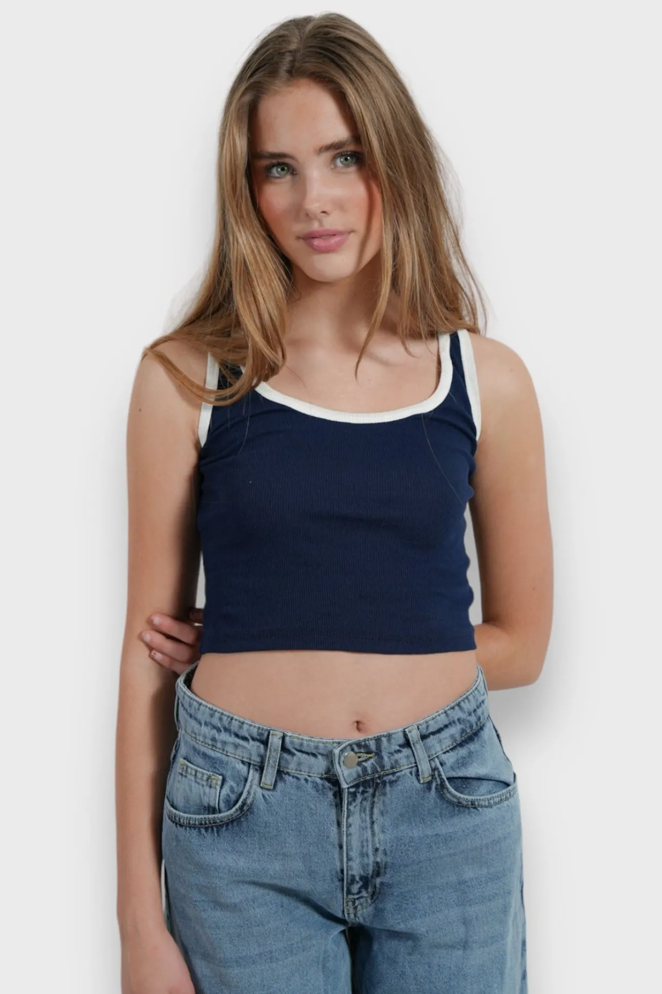 Hauts>Meet Me There Lulu Top Navy