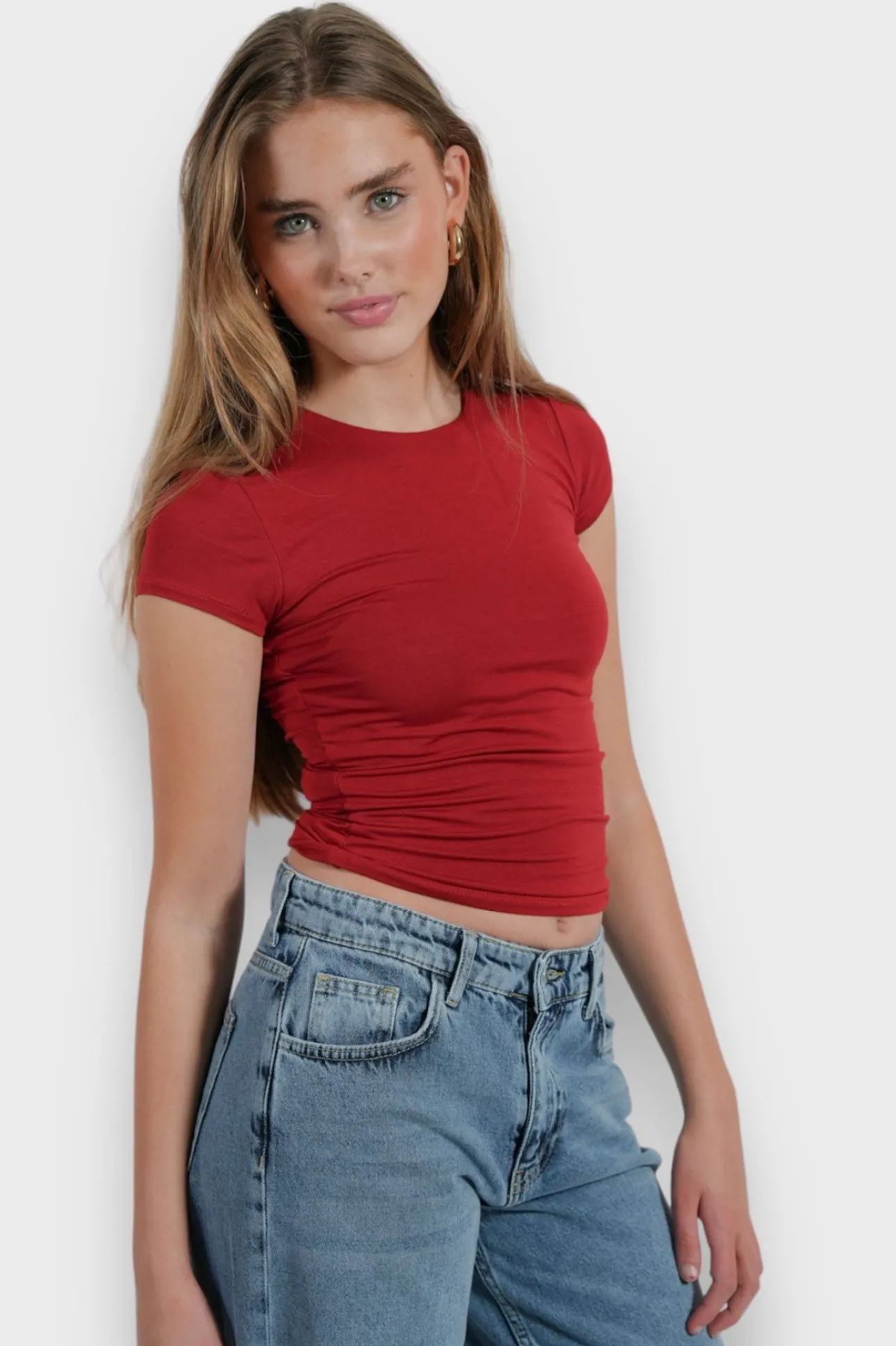 Hauts>Meet Me There Macy Top Red