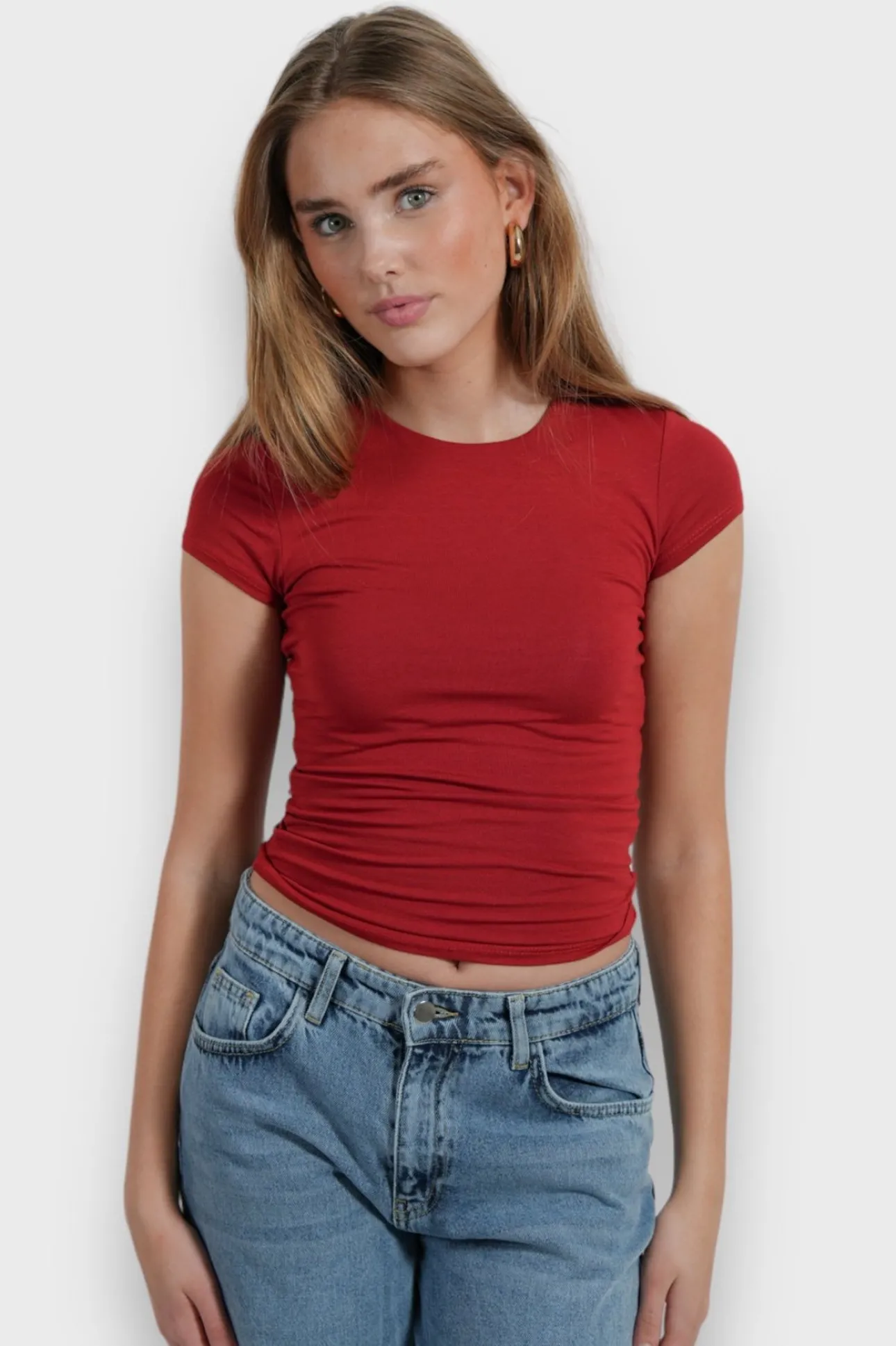 Hauts>Meet Me There Macy Top Red