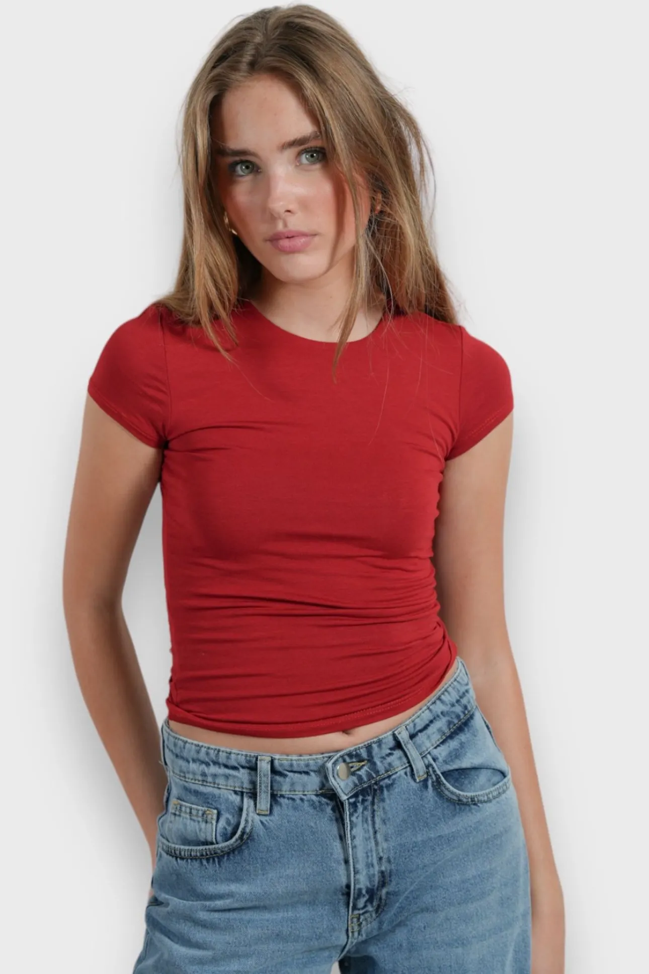 Hauts>Meet Me There Macy Top Red