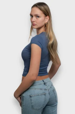 Hauts>Meet Me There Macy Top Steel Blue