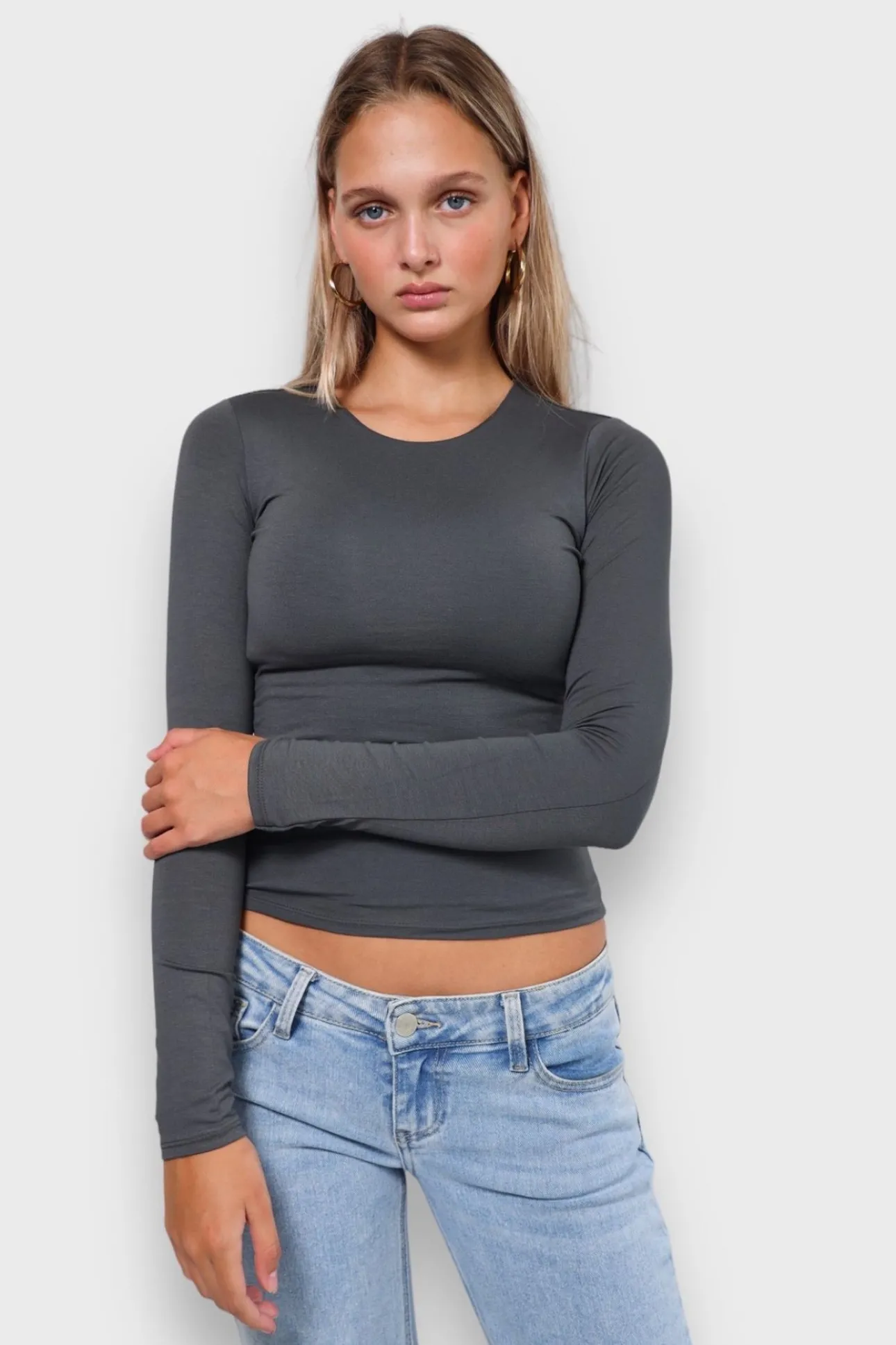 Hauts>Meet Me There Muse Top Dark Grey