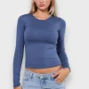Hauts>Meet Me There Muse Top Steel Blue