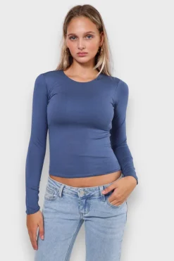 Hauts>Meet Me There Muse Top Steel Blue