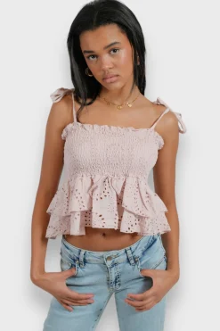 Hauts>Meet Me There Poppy Top Pink