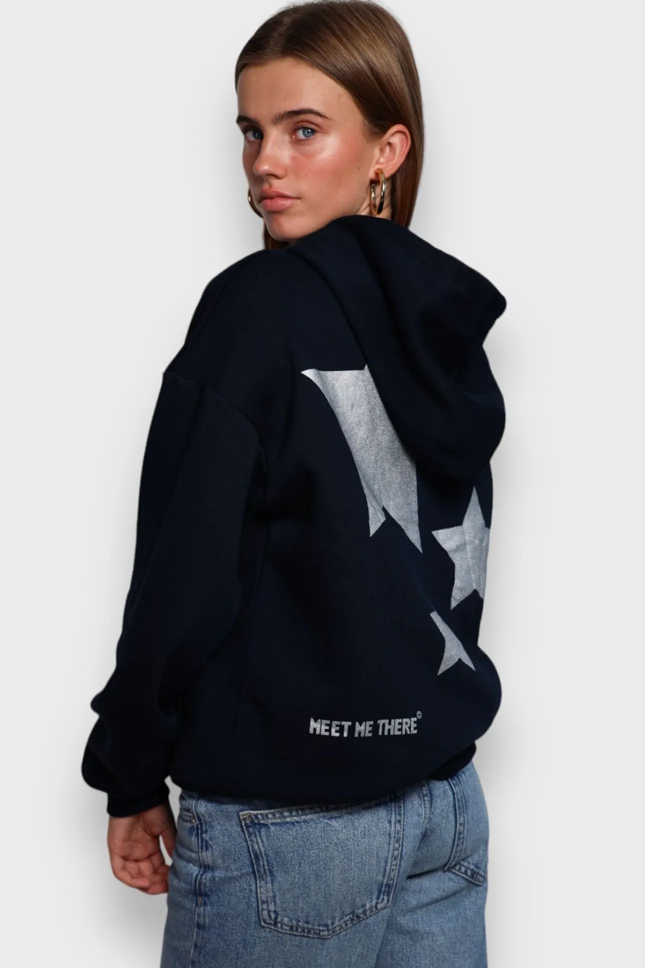Hoodies En Sweaters>Meet Me There Stargirl Hoodie Navy
