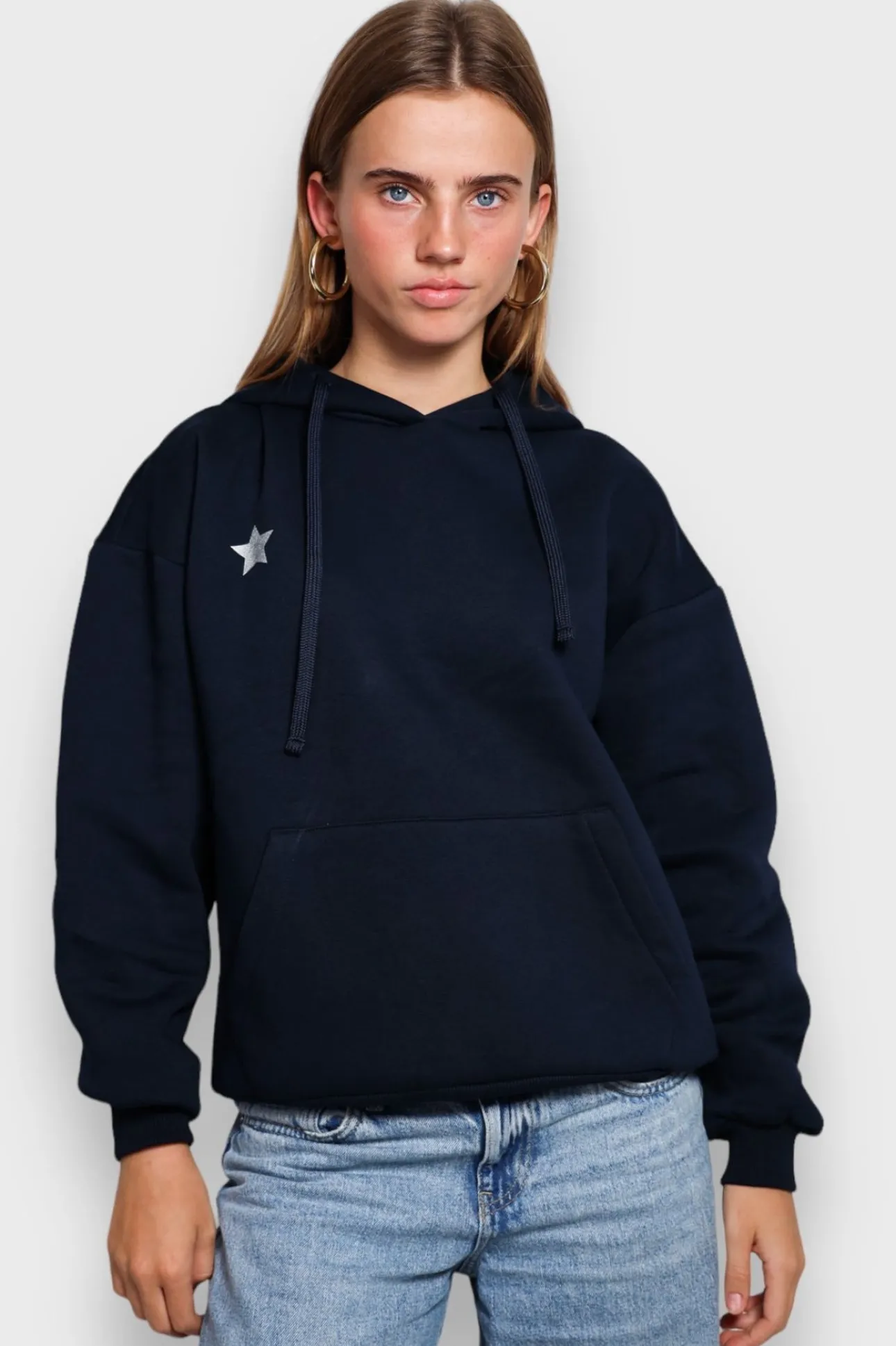 Hoodies En Sweaters>Meet Me There Stargirl Hoodie Navy