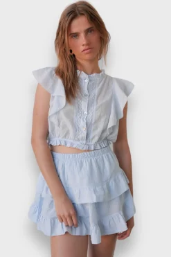 Hauts>Meet Me There Sunshine Blouse Light Blue