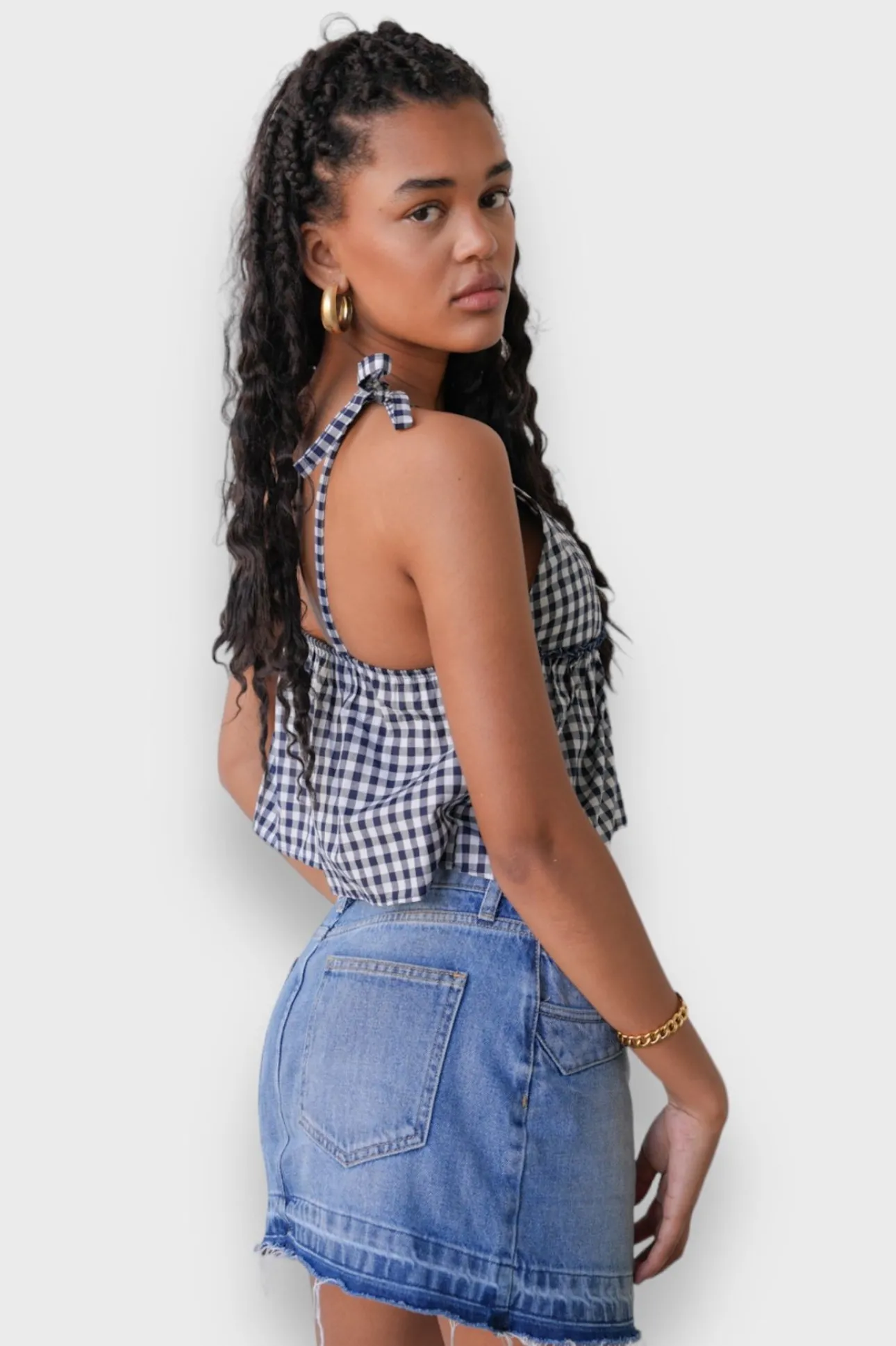 Hauts>Meet Me There Violet Top Check