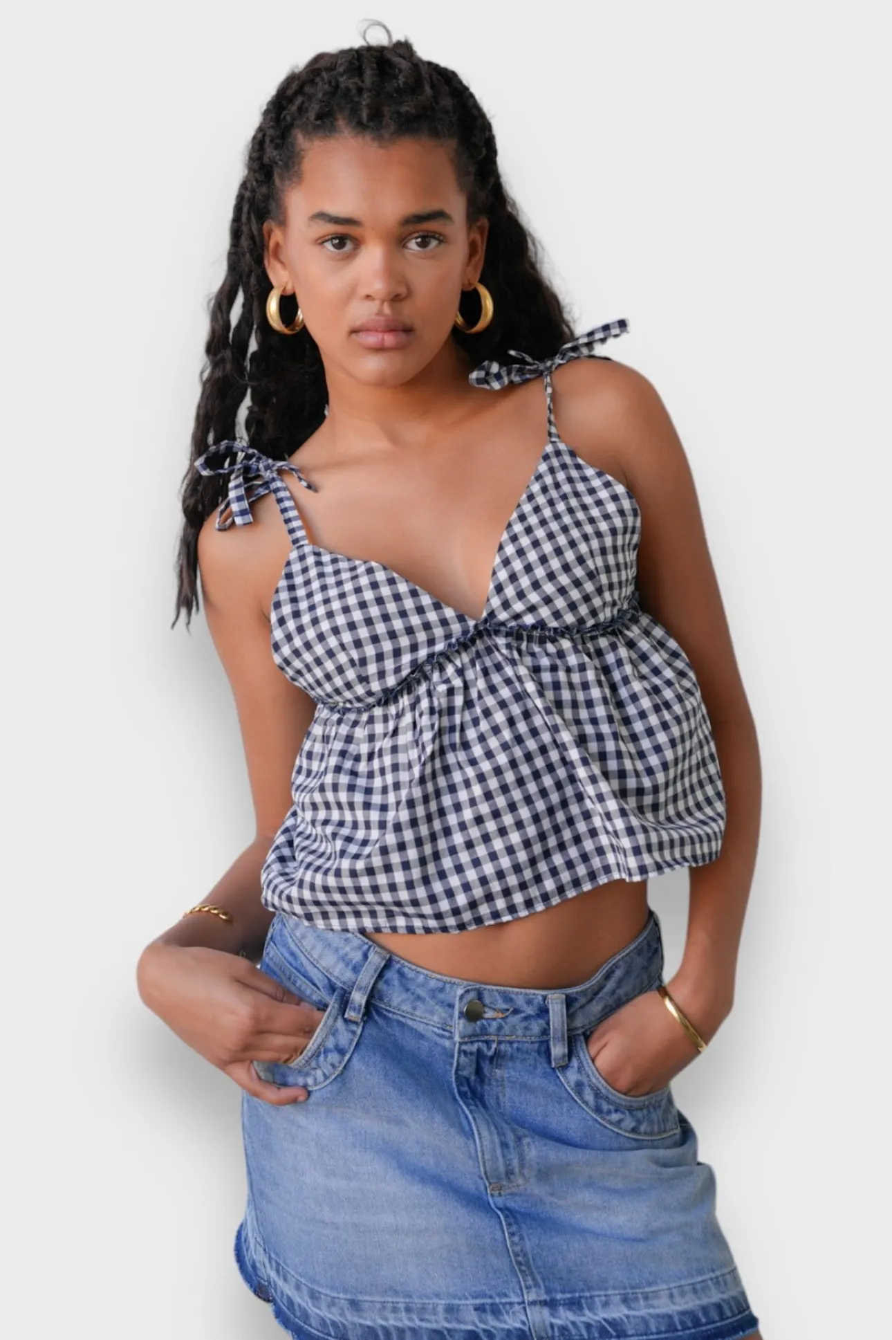 Hauts>Meet Me There Violet Top Check